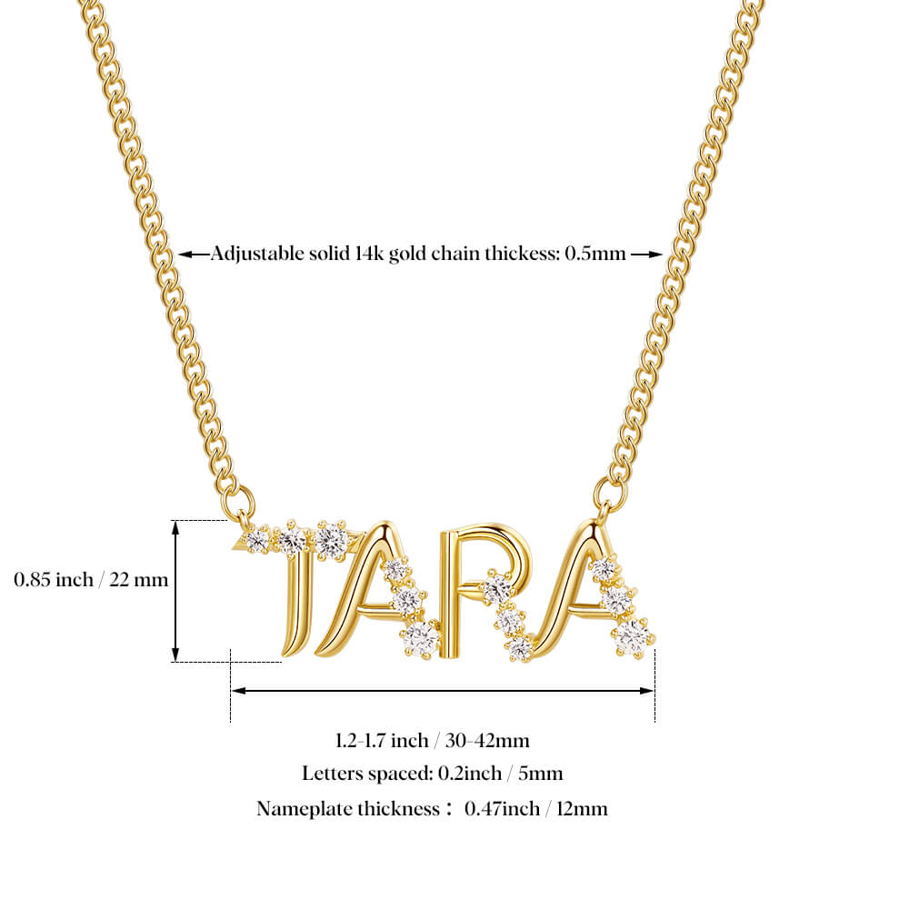 Cuban Link Shining Custom Initial Necklace