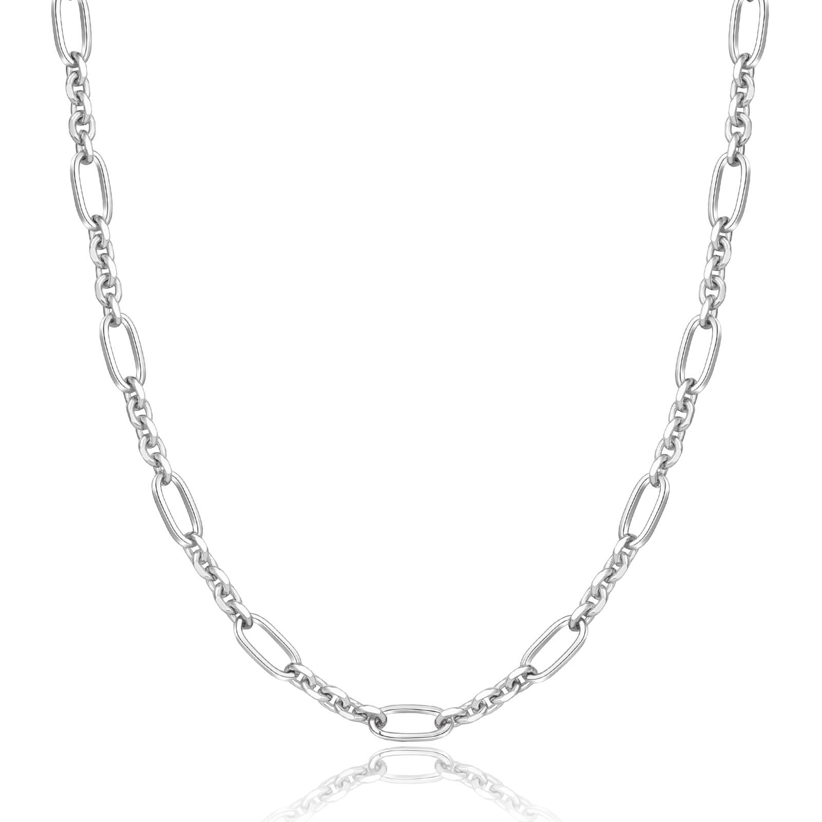 14K Gold Plated Textured Alternate Links Necklace