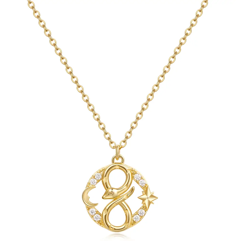 Gold Round Snake Necklace