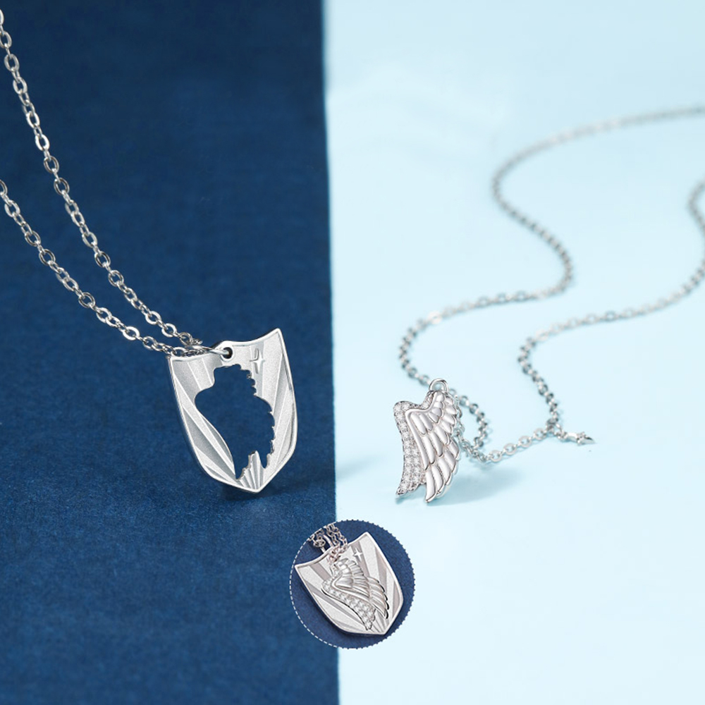 Joycenamenecklace Angel and Knight Necklace