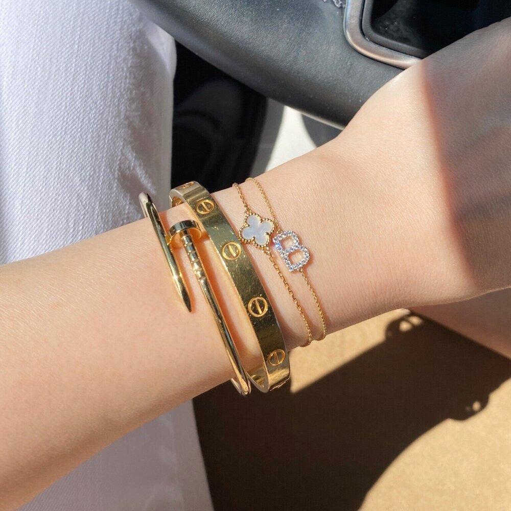 Shining Initial Bracelet in Sterling Silver