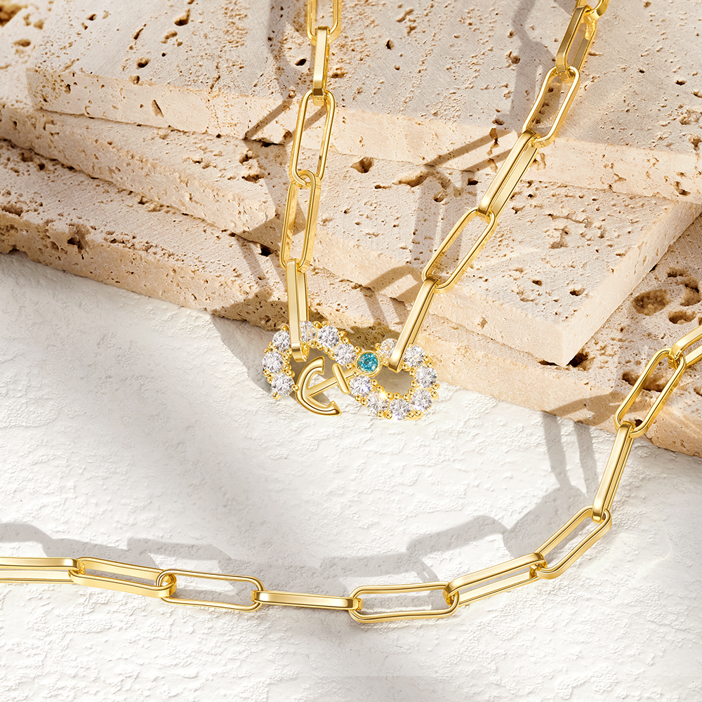 joycenamenecklace infinity necklace gold