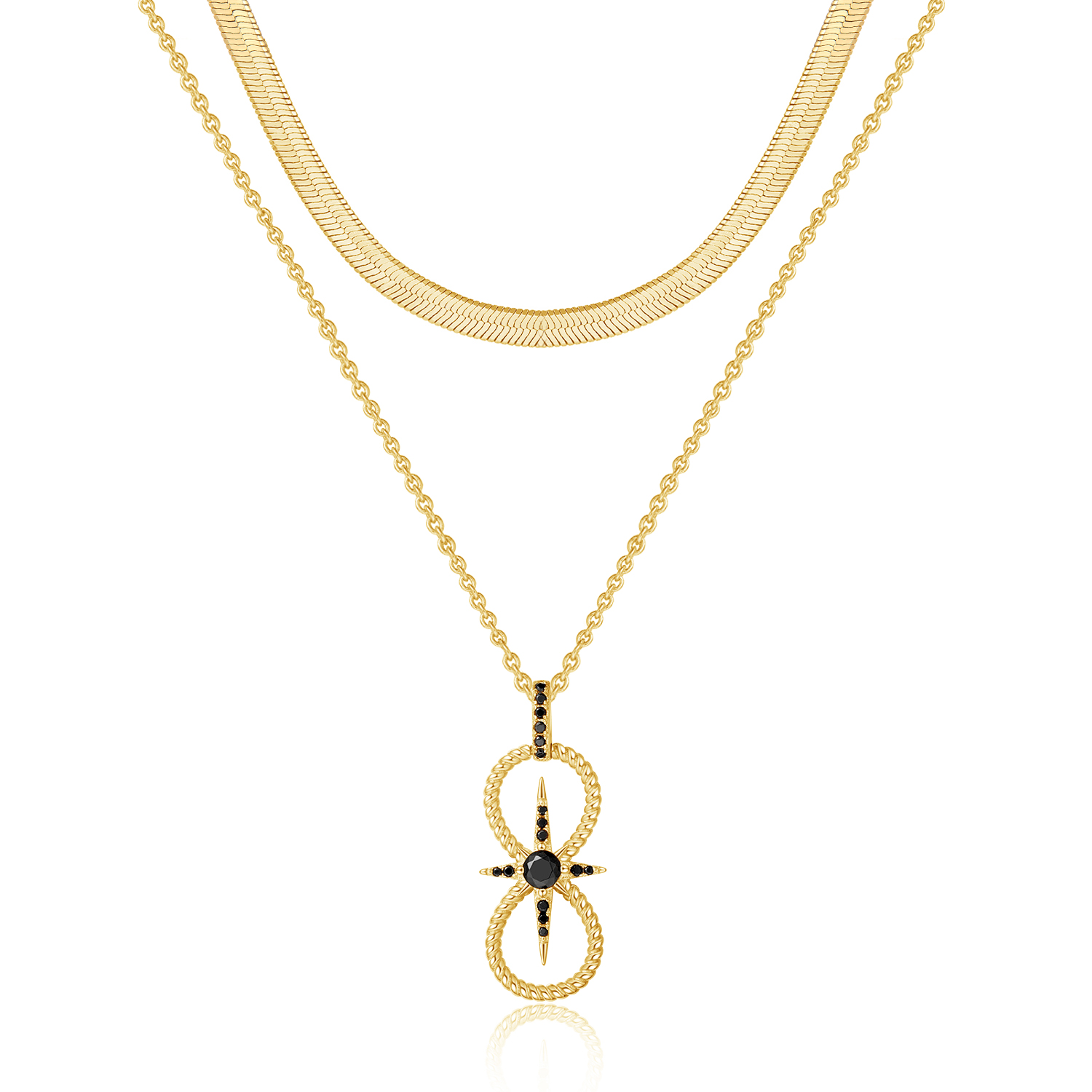 Infinity Cross Pendant Layering Necklace 
