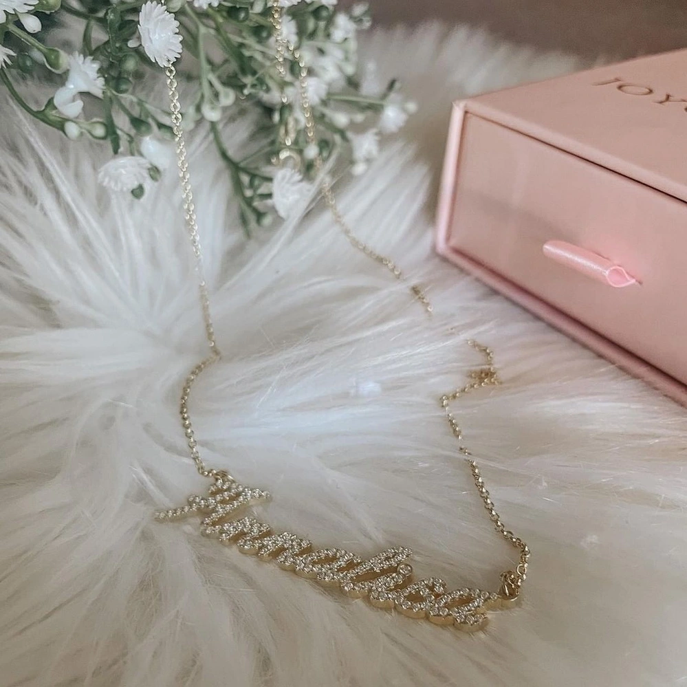 925 Sterling Silver Bling Name Necklace