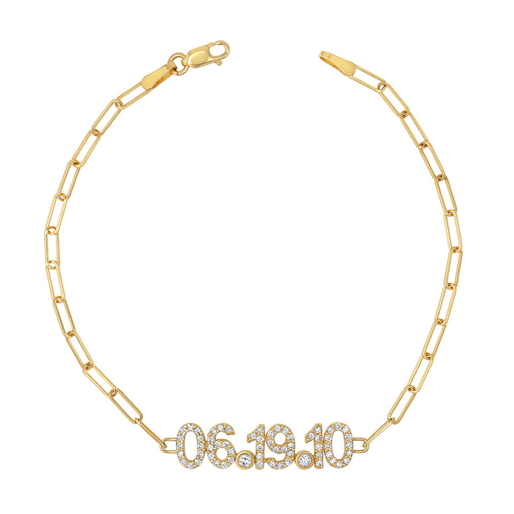 Personalized Date Chain Bracelet