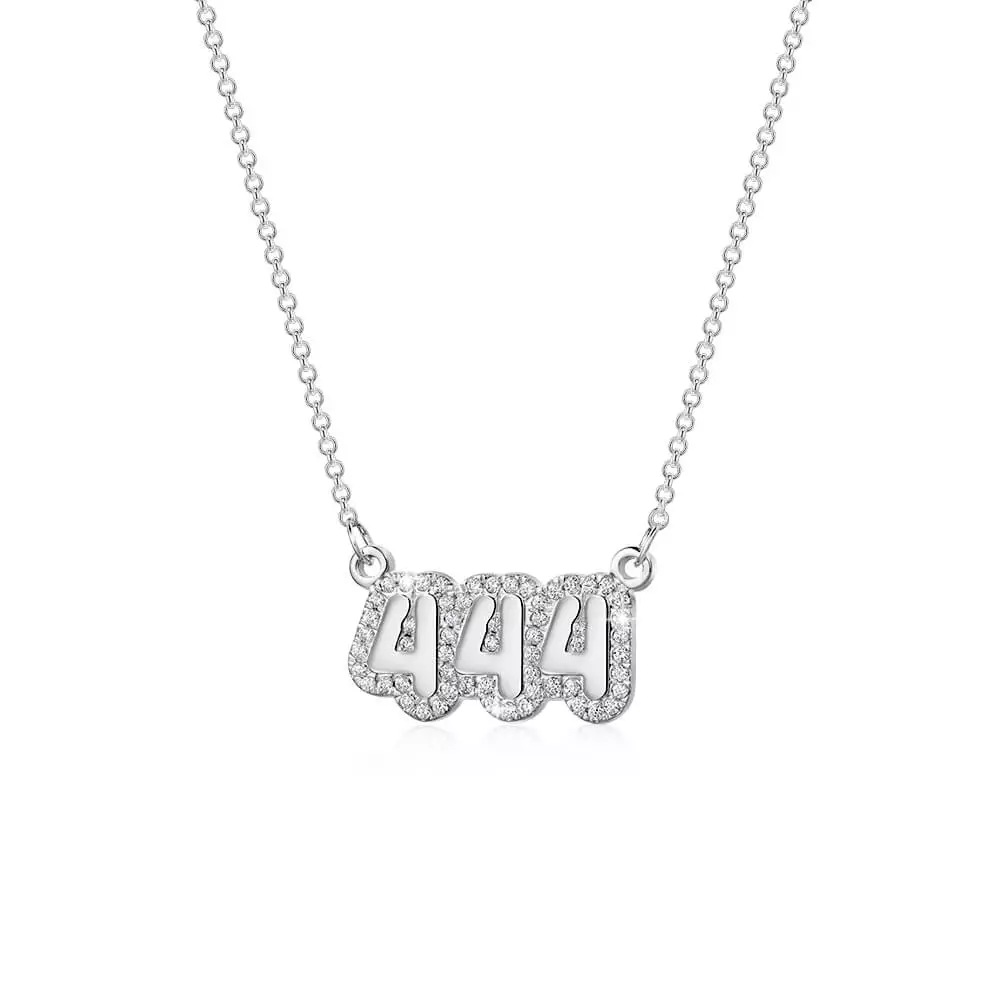 Customized 444 Angel Number Bubble Necklace