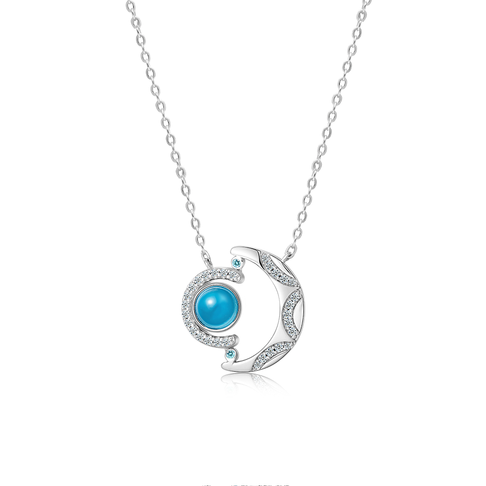 joyce name Moon Crystal Necklace