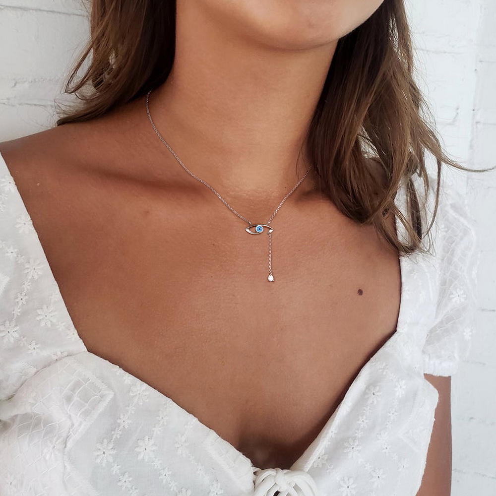 Evil Eye-- a Sterling Silver Pendant