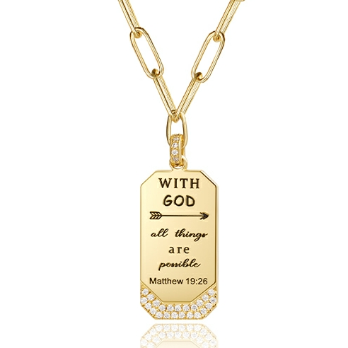 With God All things Are Possible Faith Necklace