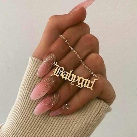 Personalized Old English Name Necklace