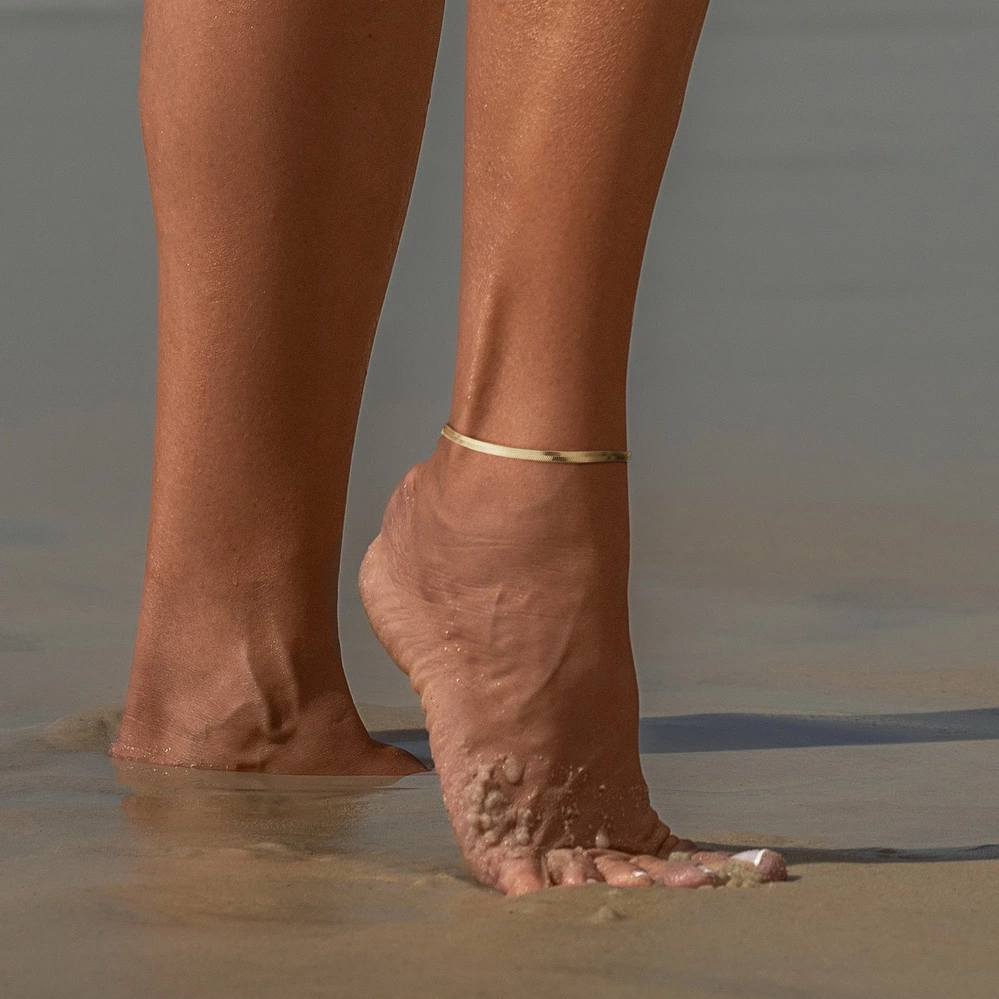 Adjustable Paperclip Satellite Beaded Beach Anklet