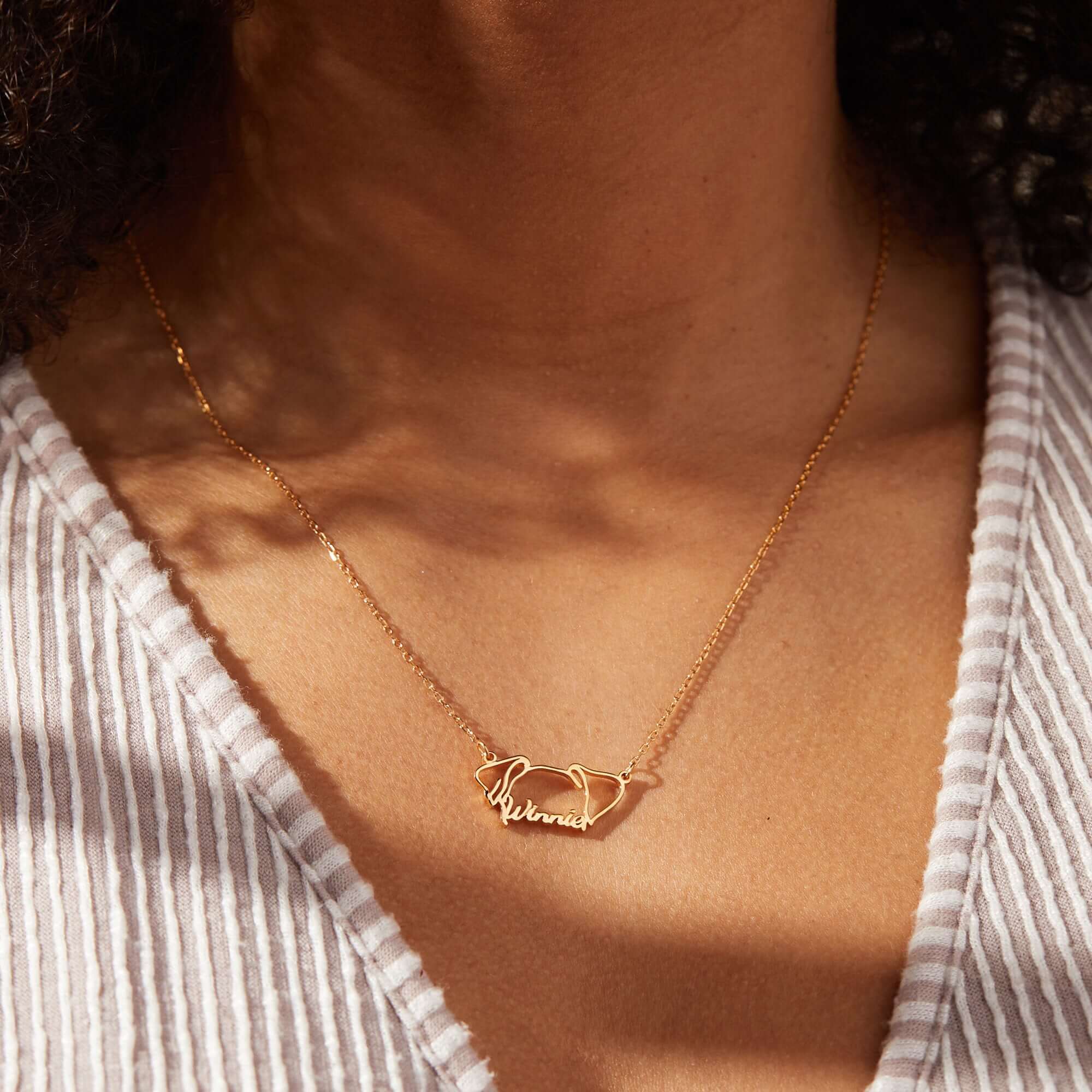 Personalized Dog Ears Necklace