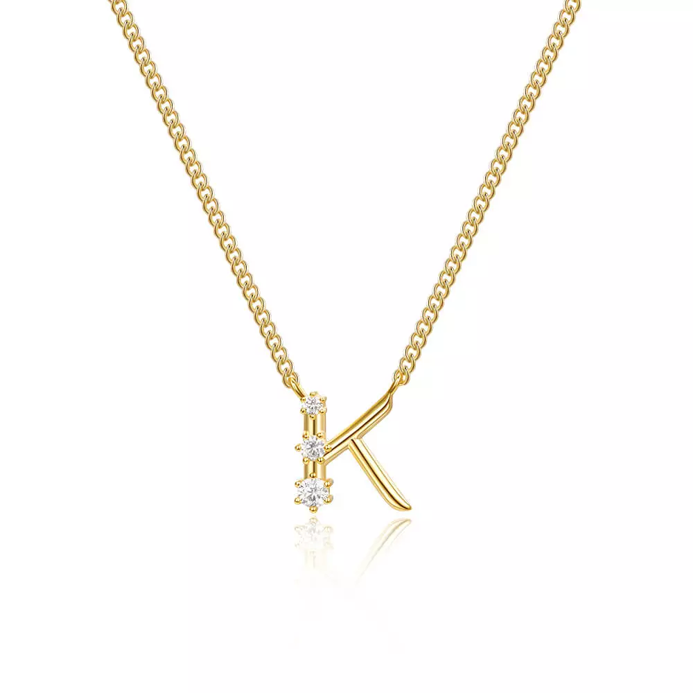 Joycename Custom Initial Pendant Necklace With Diamond 