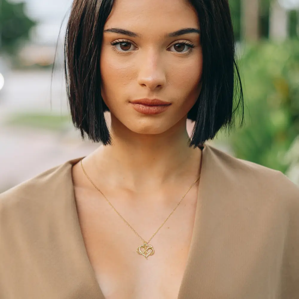 Gold Snake Necklace With Heart