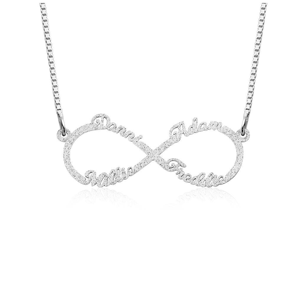 Sparkling Shinning Infinity Name Necklace Custom 4 Names