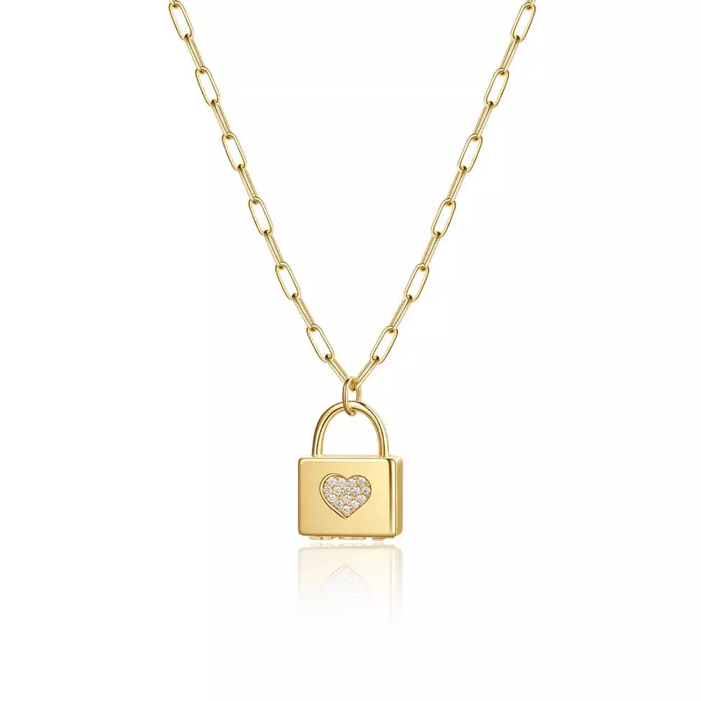 Love Lock Initial Pendant Necklace