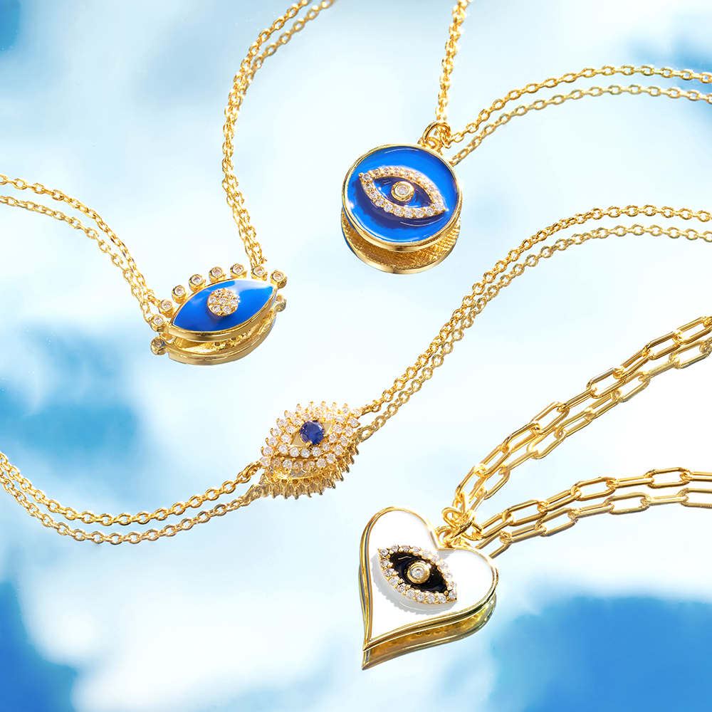 Heart Shaped Evil Eye Necklace