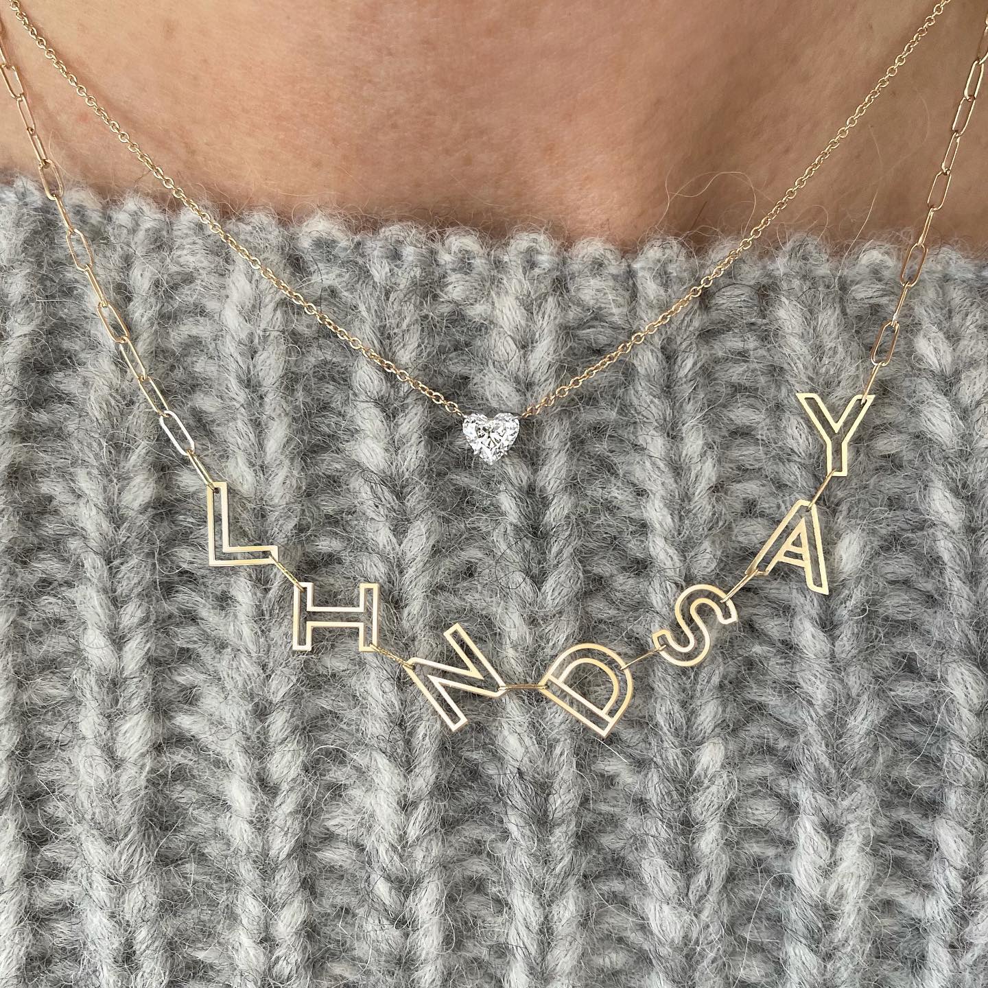Hollow Name Necklace