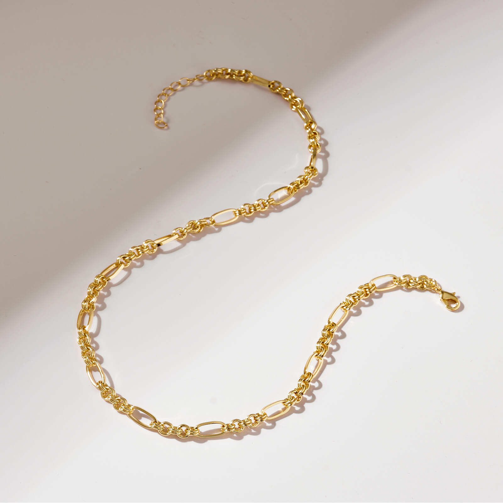  Flat Figaro Chain Necklace