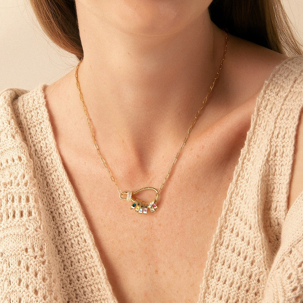 Birthstone Name Necklace