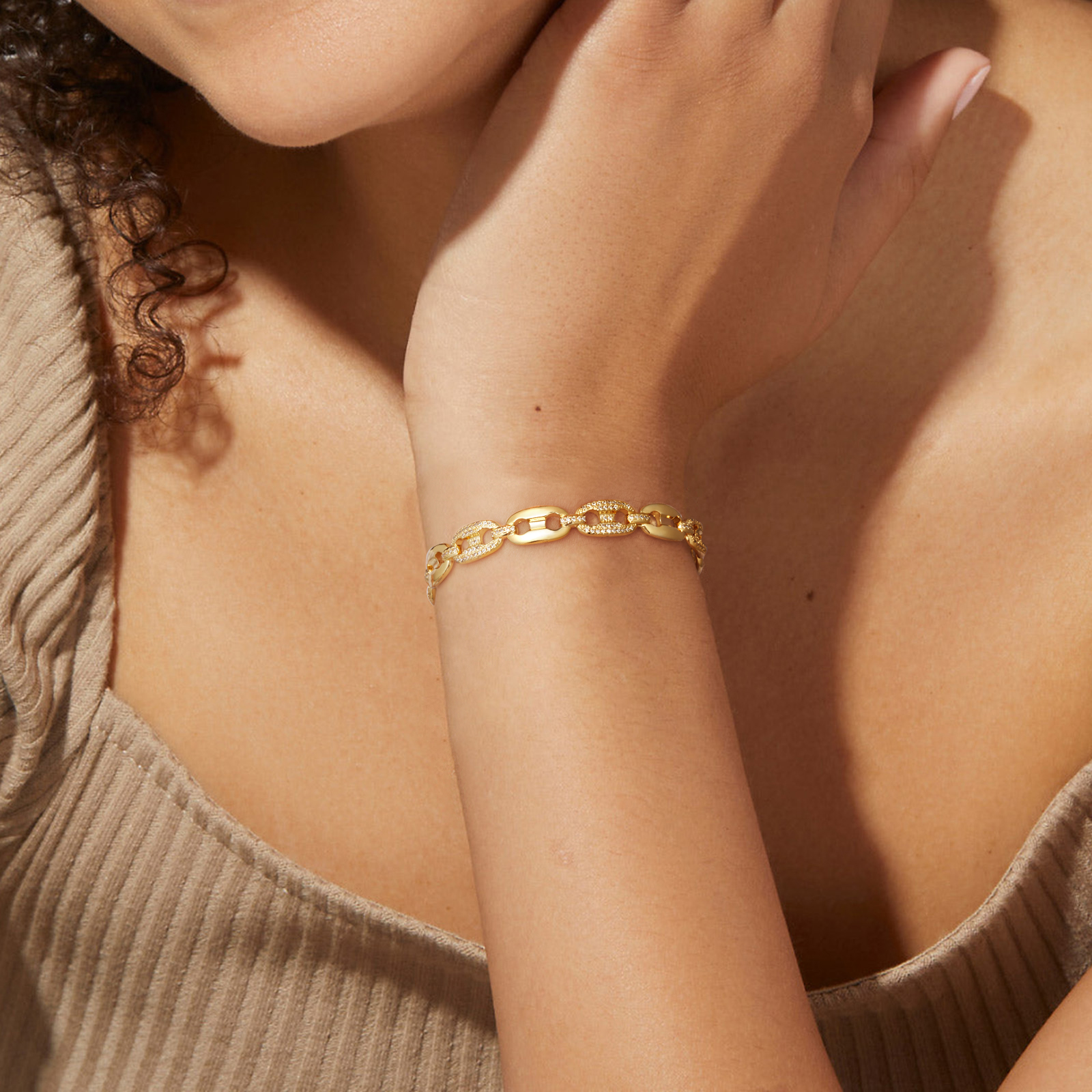 Gold Bracelet 14k Gold Plated Dainty Cuff Bracelets