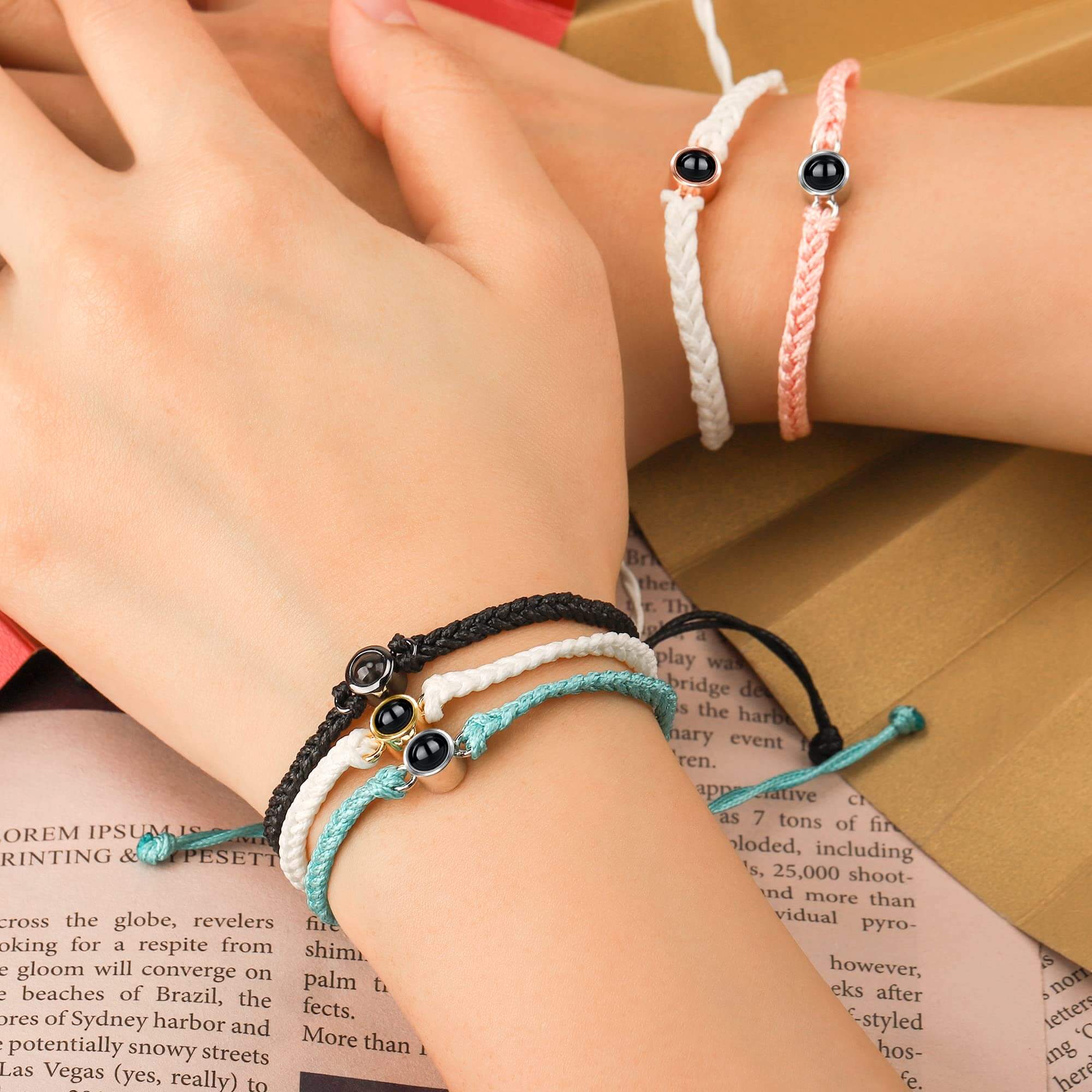 Personalized Circle Photo Projection Bracelet