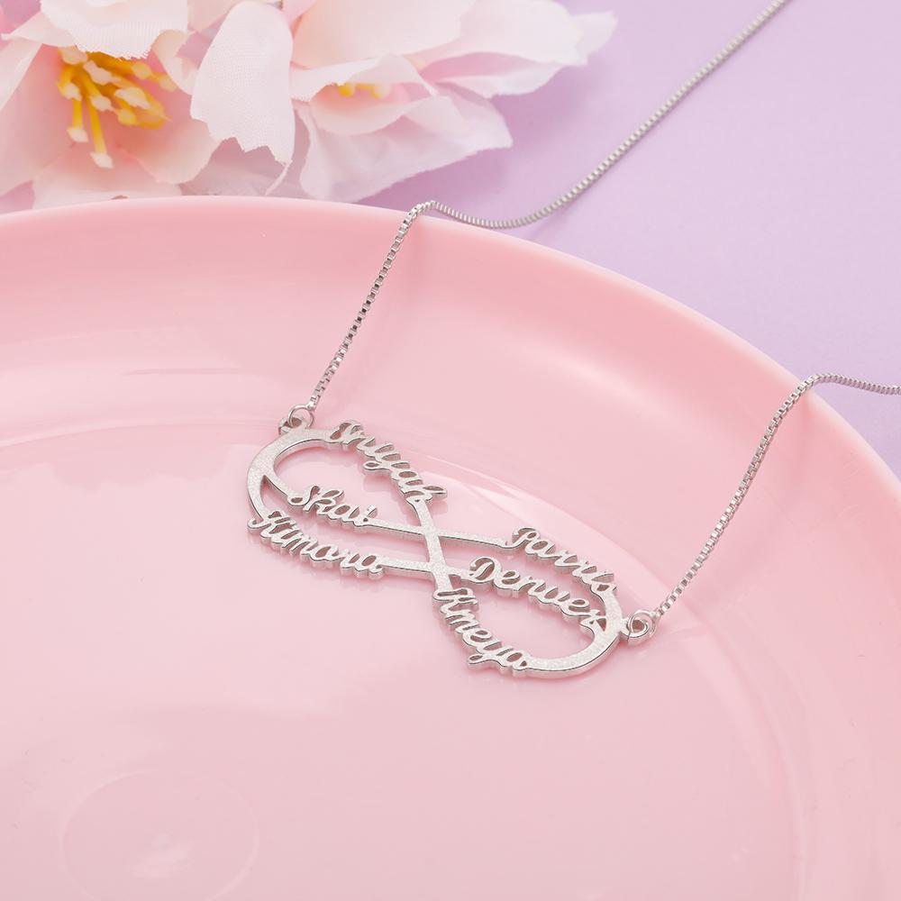 Sparkling Shinning Infinity Name Necklace Custom 2 Names