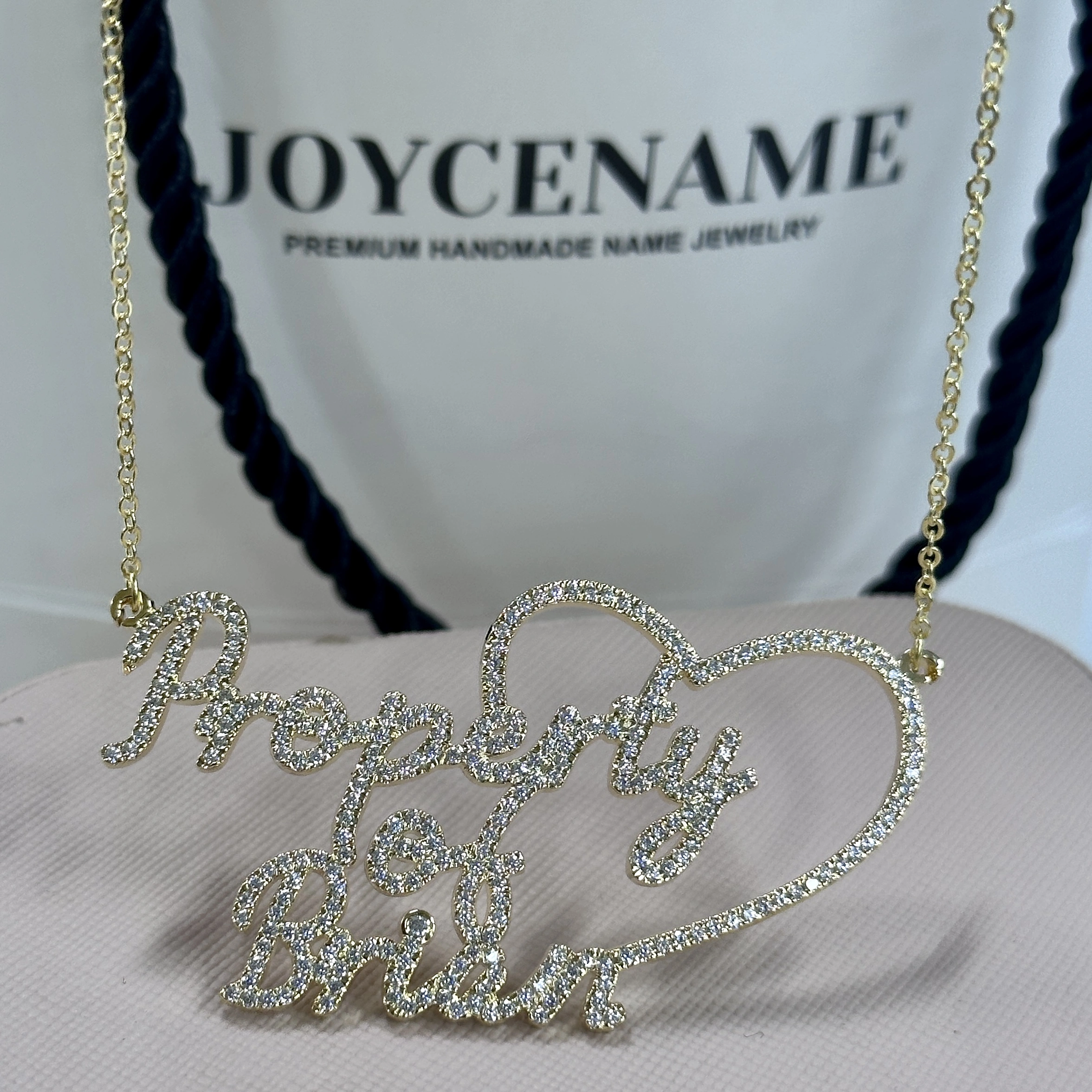 Dazzling Double Name Necklace with Heart