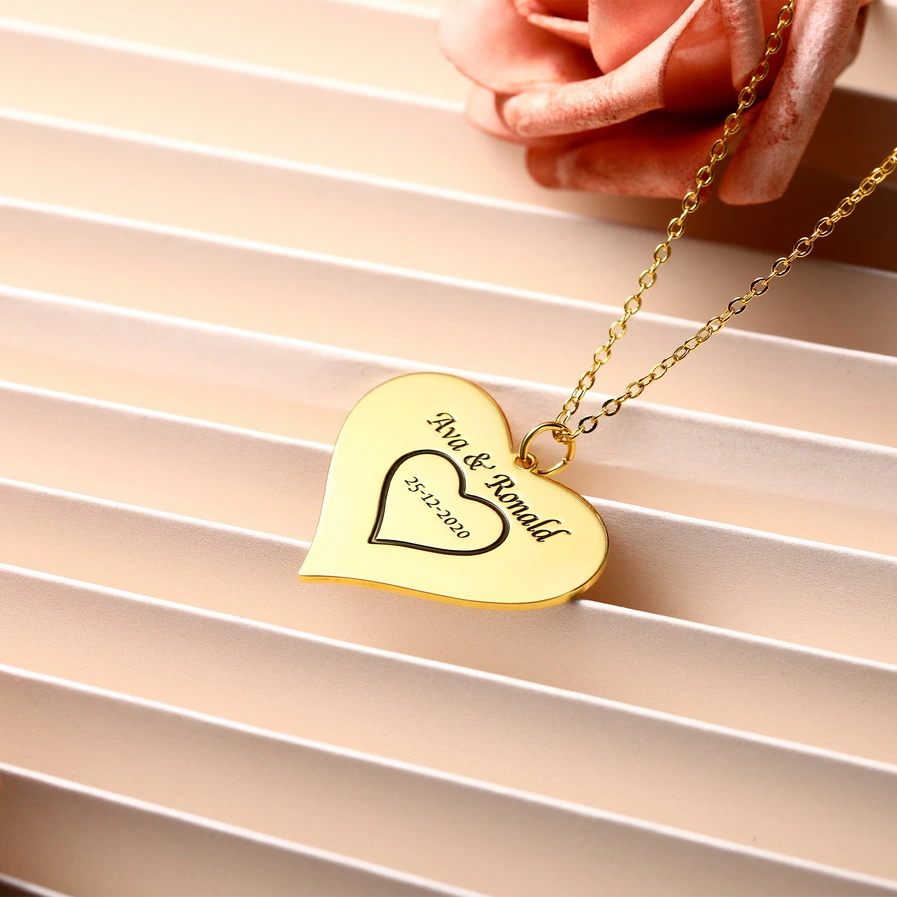Personalized Heart Puzzle Necklace for15 Names