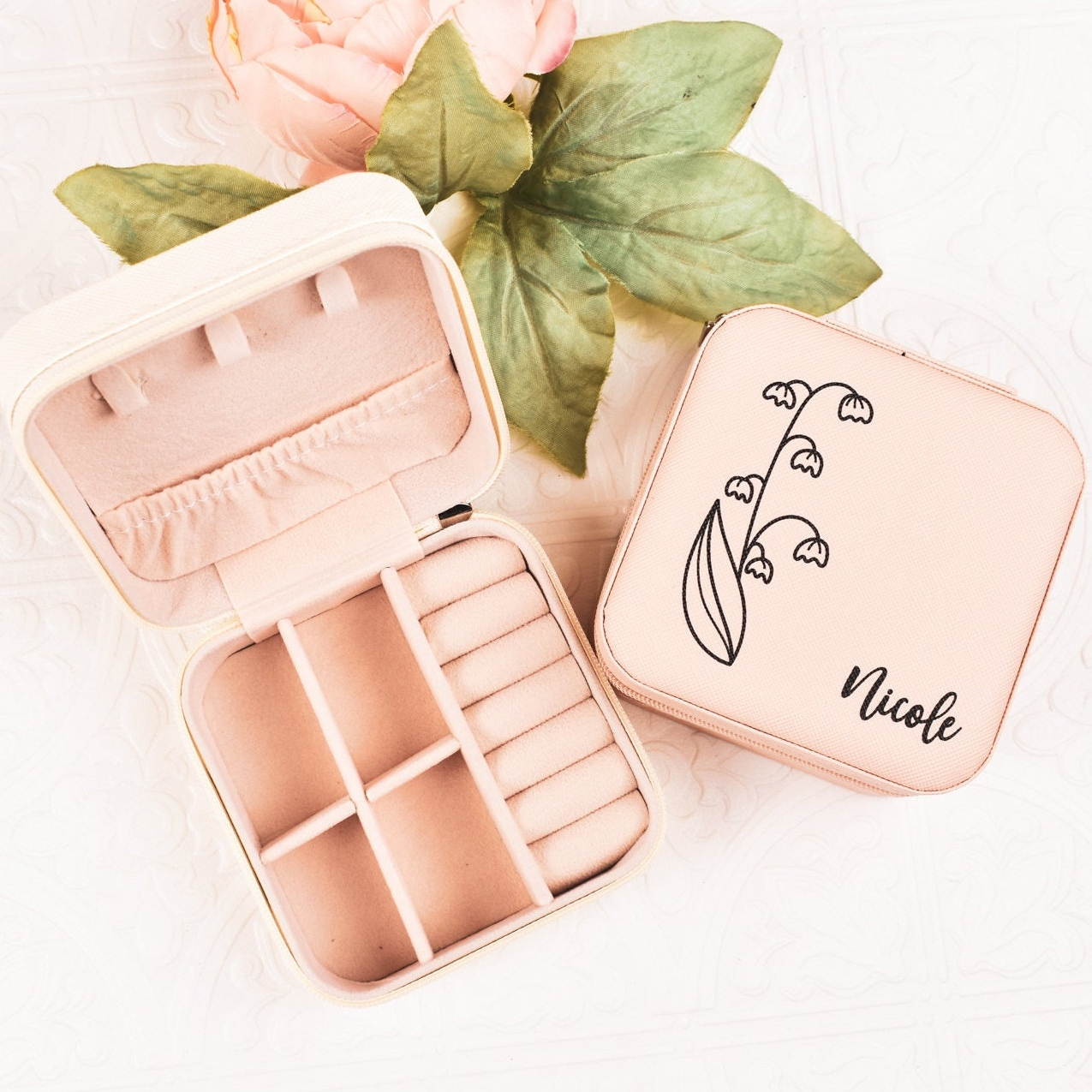 Custom Birth Flower Jewelry Box