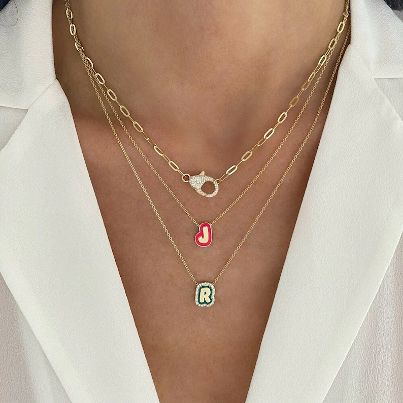 Custom Shining Bubble Letter Necklace