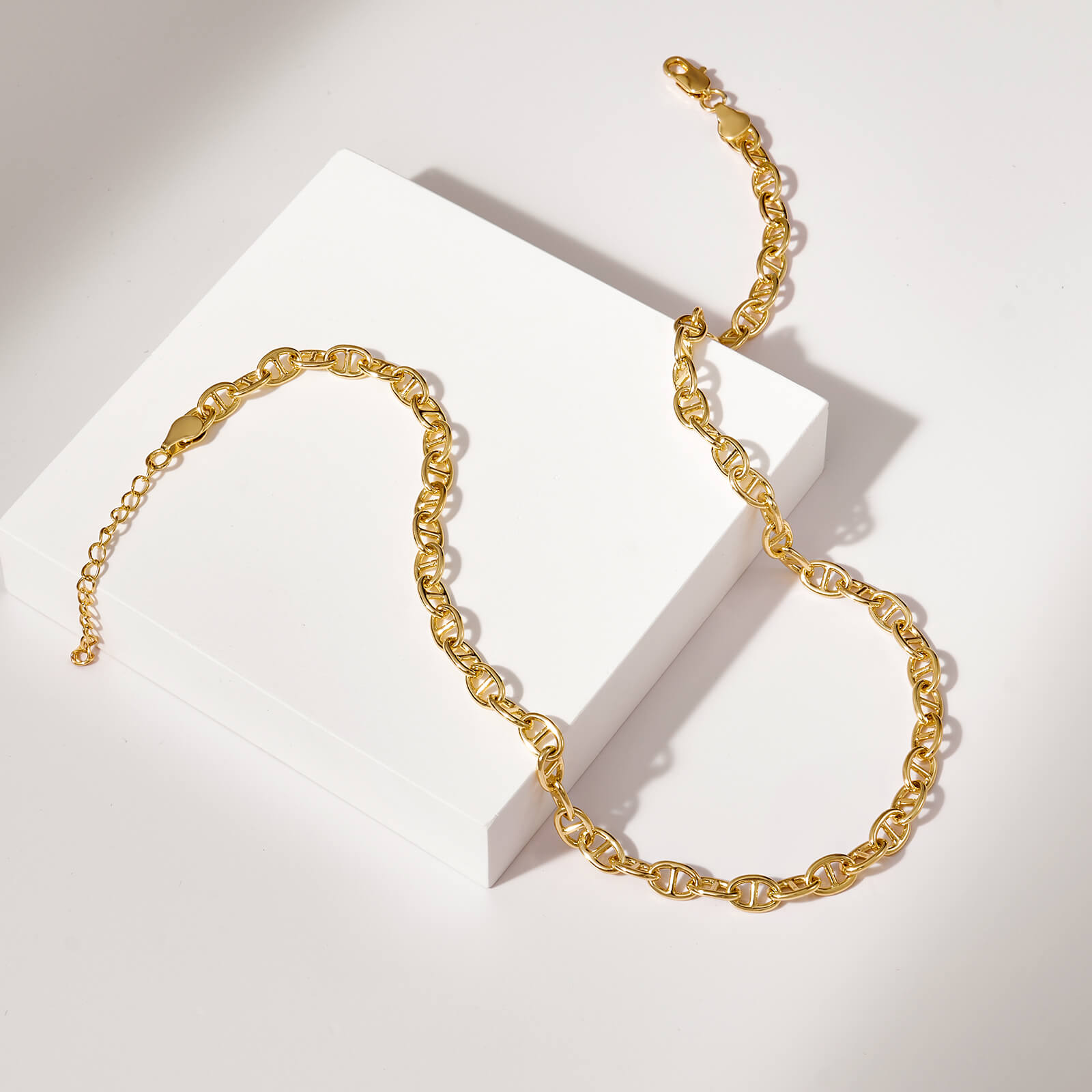 14K Gold Plated Curb Chain Necklace