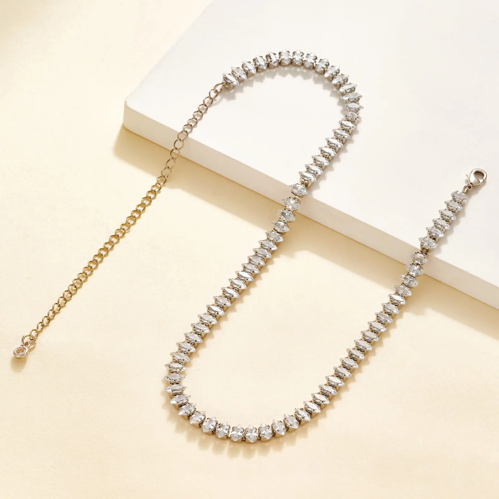 Shining Oval Tennis Necklace