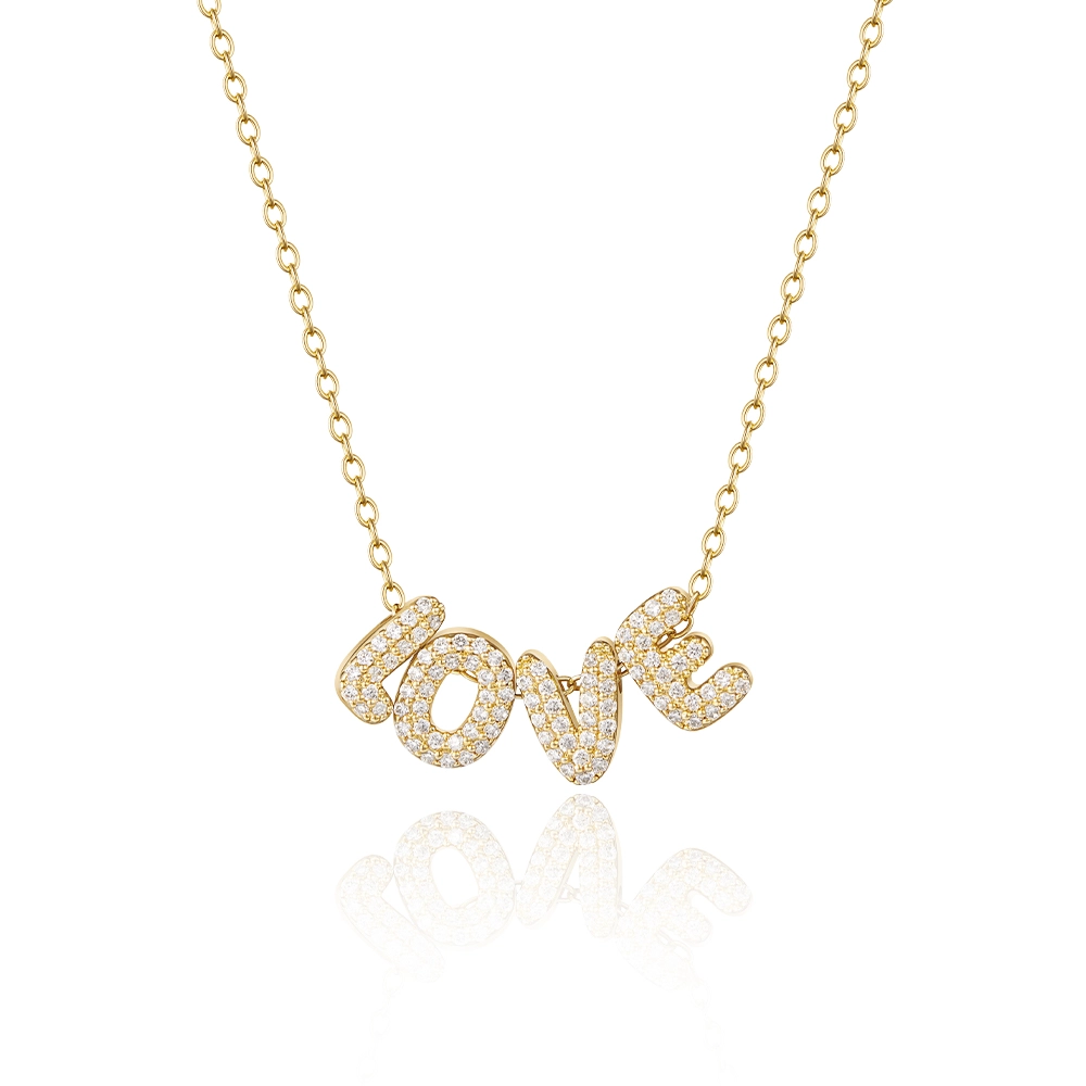 Bubble Spaced Out Letters Necklace