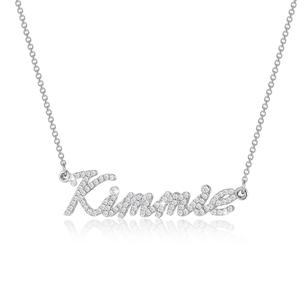 925 Sterling Silver Shining Nameplate Necklace