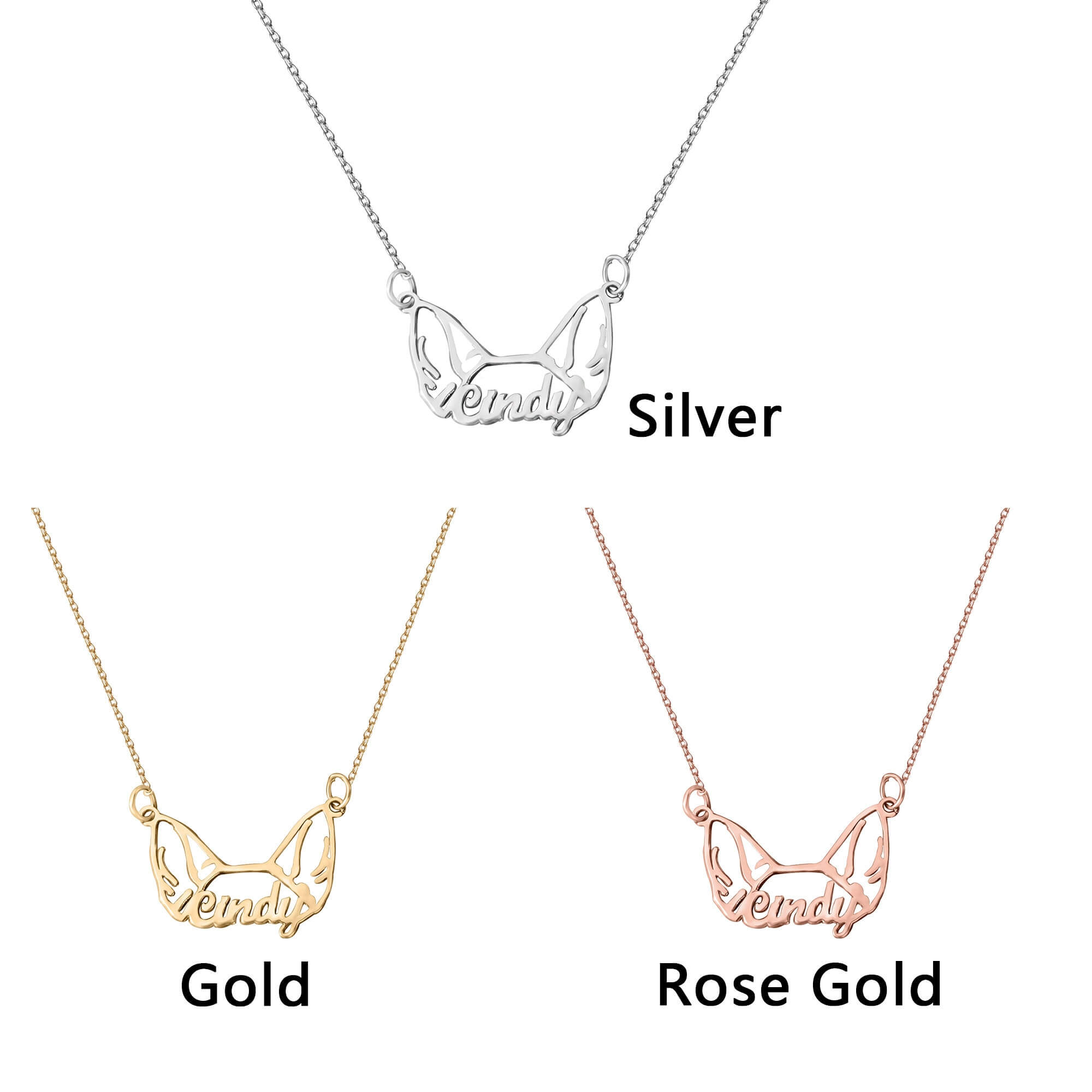 Personalized Dog Ears Necklace
