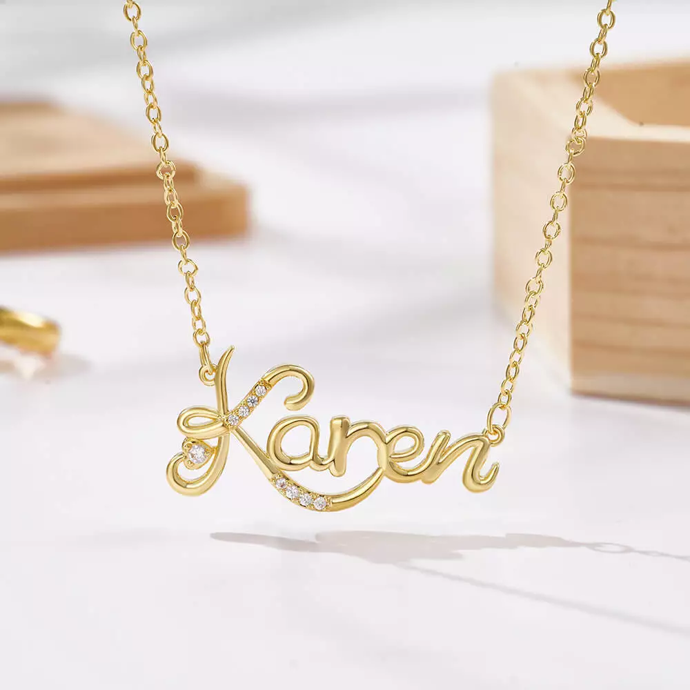 Personalized Name Necklace With Heart