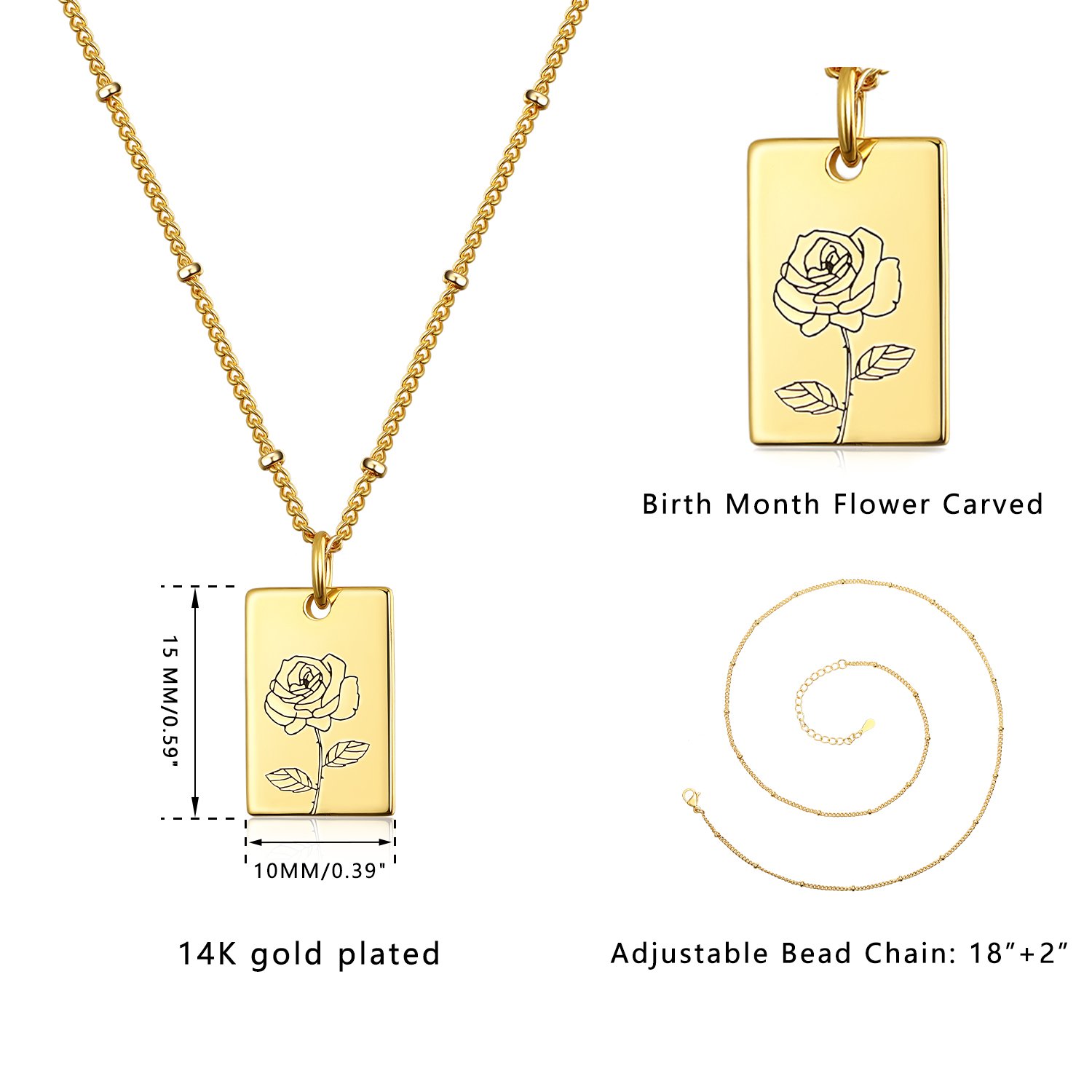 Birth Month Flower Necklace