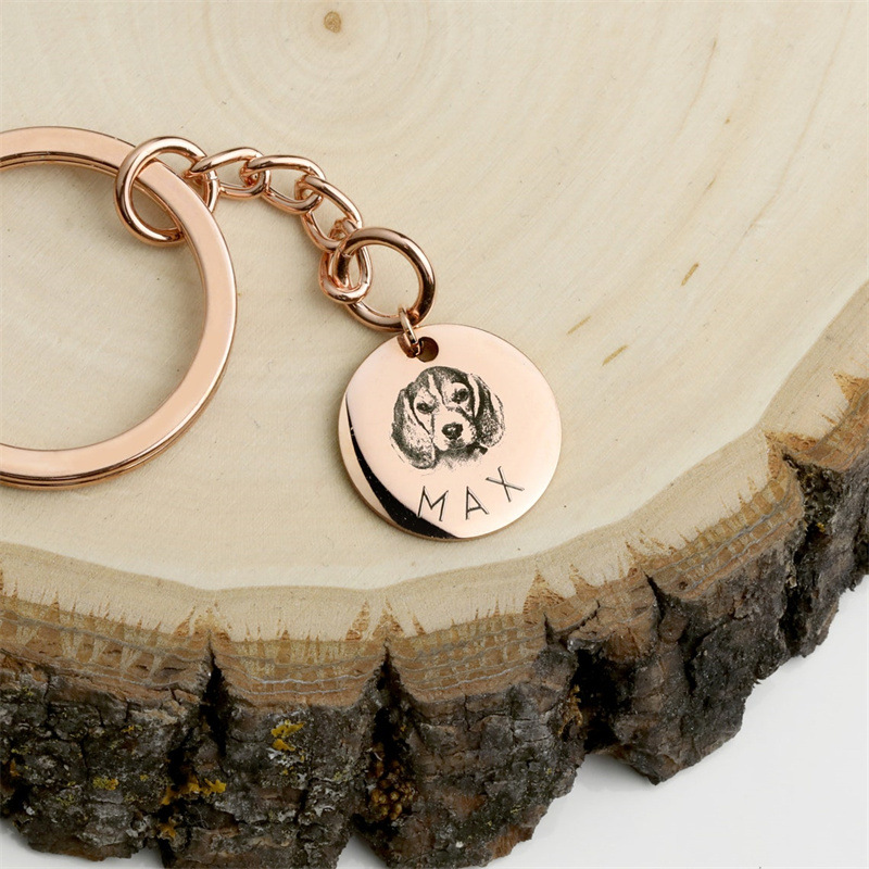 Personalized Engraved Pet Photo Keychain