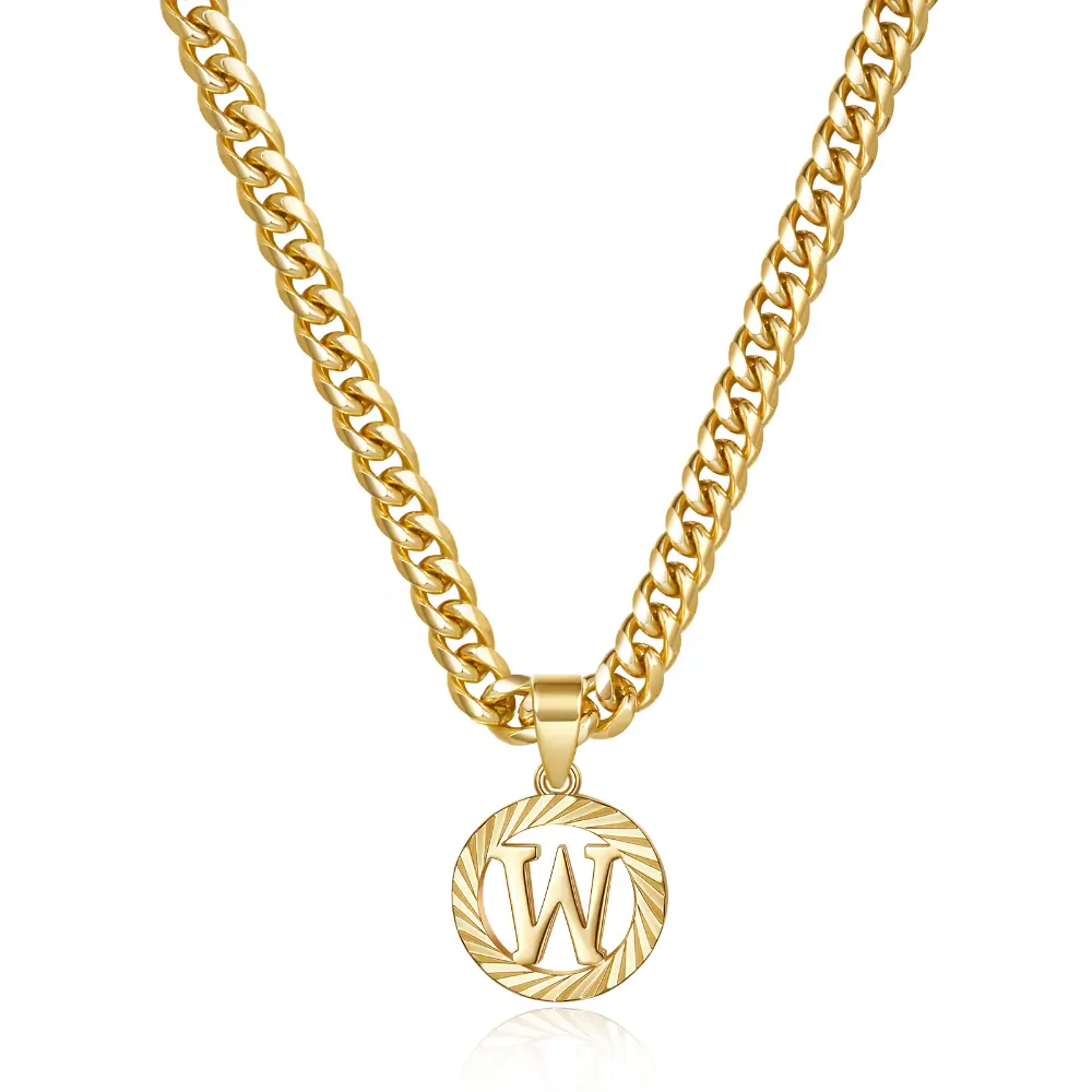 Gold Initial Letter Necklace 