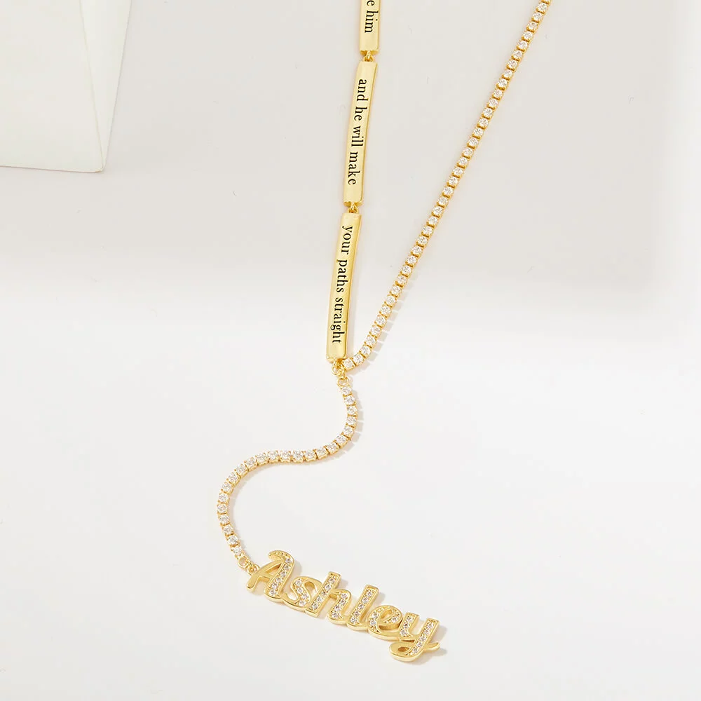Personalized Bible Verse Customized Name Necklace