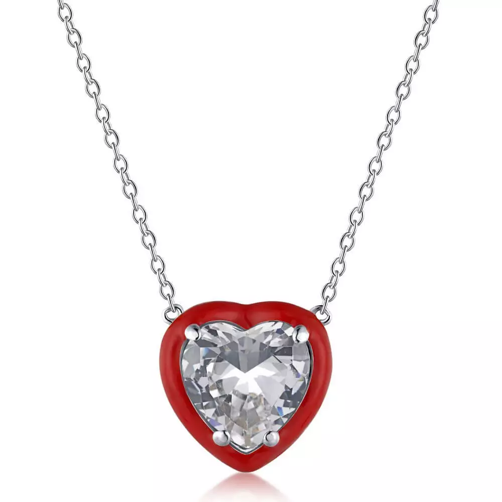 Enamel Candy Color Heart Necklace