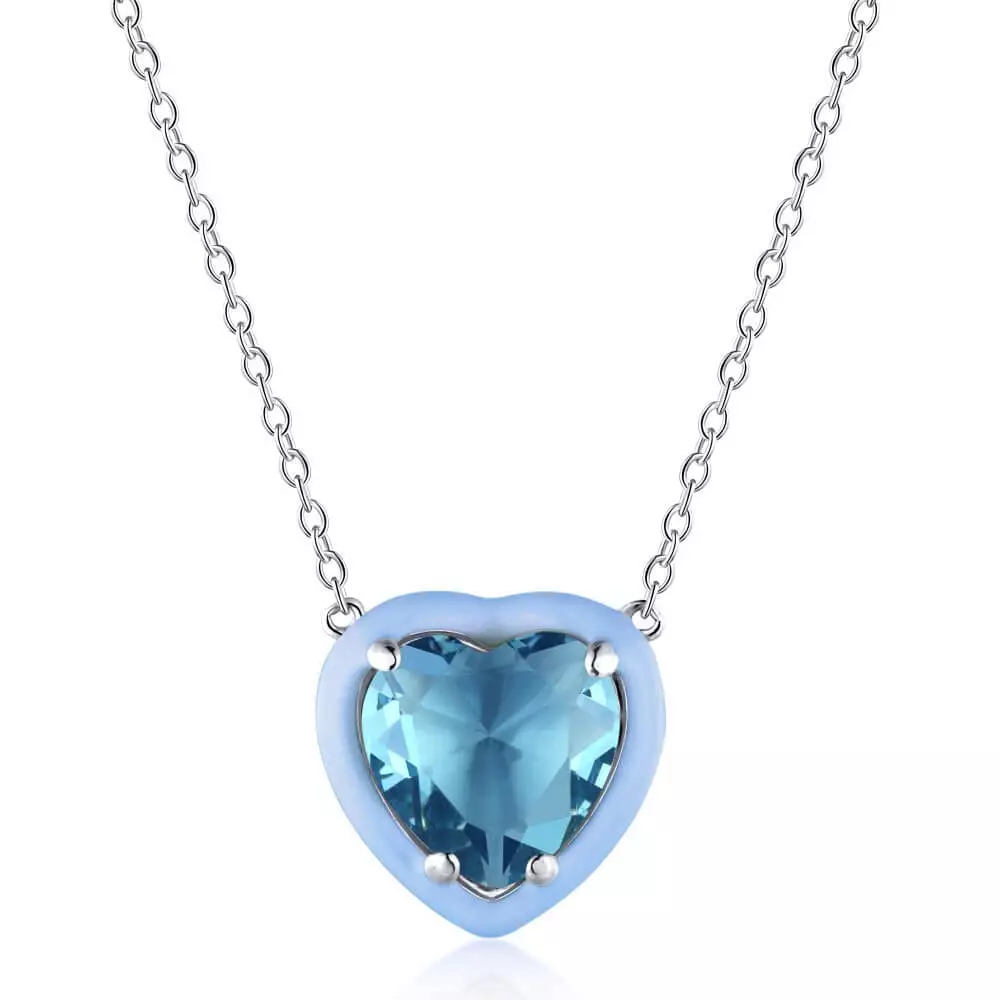 Enamel Candy Color Heart Necklace