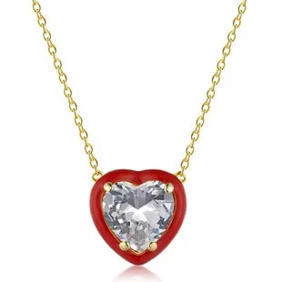 Enamel Candy Color Heart Necklace
