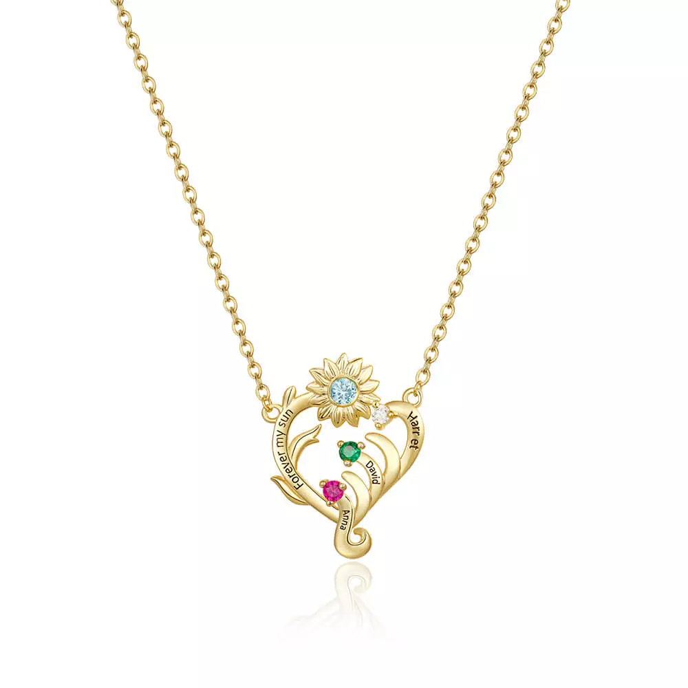 Personalized mothers necklace with birthstones