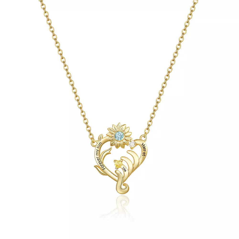 Personalized mothers necklace with birthstones