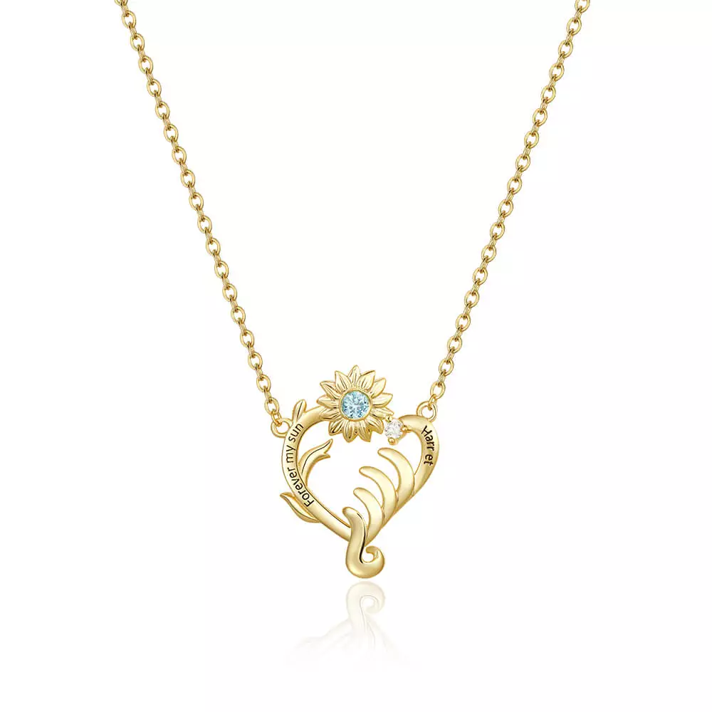 Personalized mothers necklace with birthstones