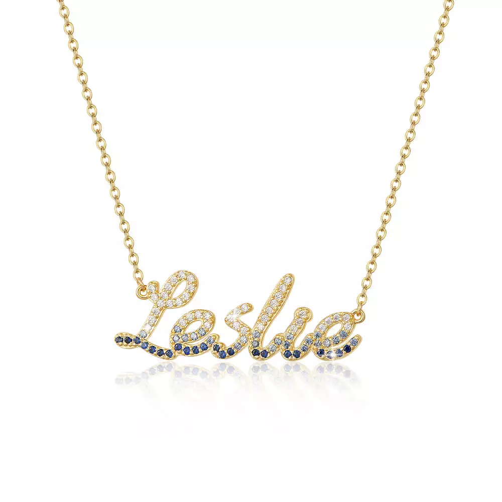 Sparkling Multi Color Name Necklace