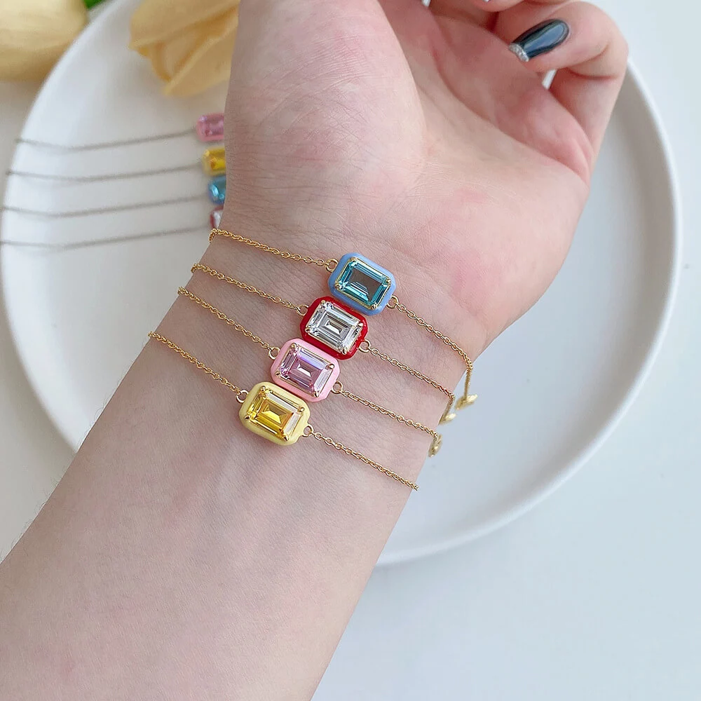 Enamel Candy Color Round Necklace