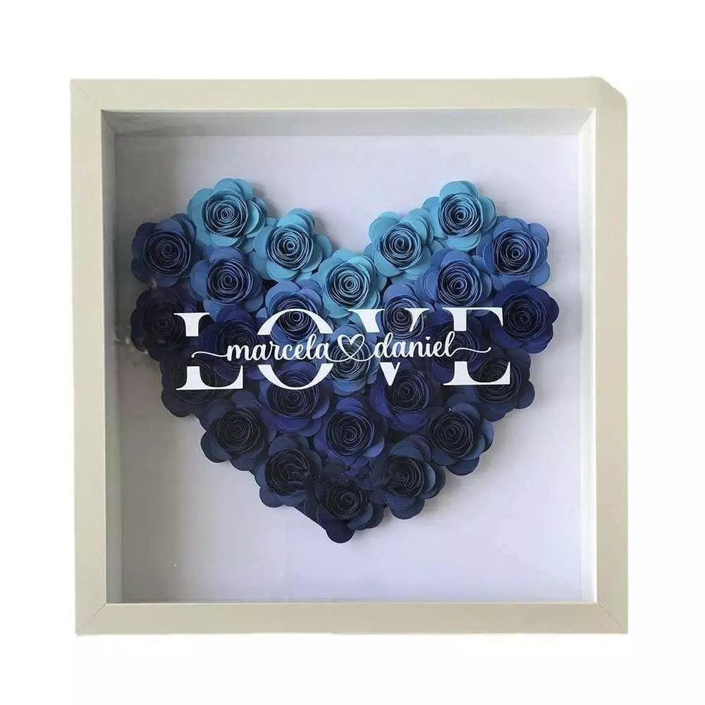 Personalized Mom Flower Shadow Box With Name For Mother's Day